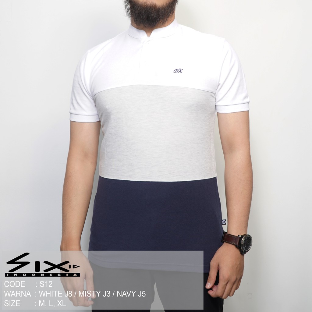 Jual Polo Shirt Pria Changi Shanghai Kombinasi Warna Lacos Pique