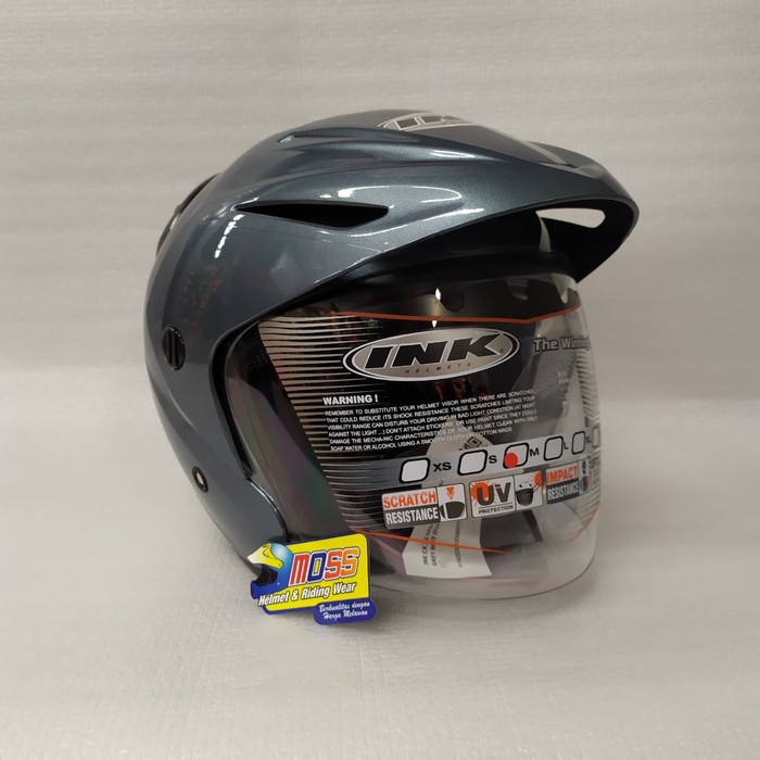 Jual Helm INK CX 22 CX22 Solid Polos Abu Abu Muda Halfface Original