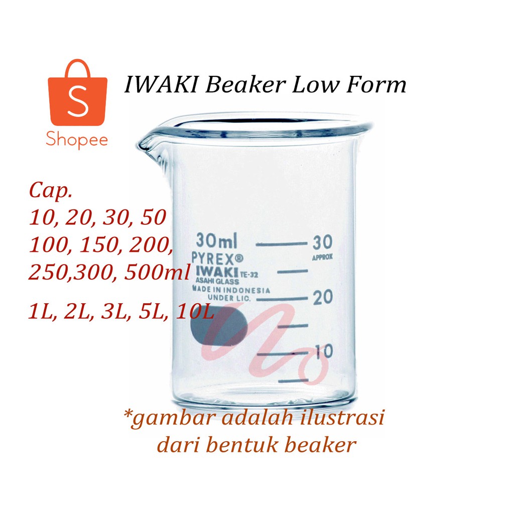 Jual Beaker Ml Iwaki Low Form Gelas Kimia Shopee Indonesia