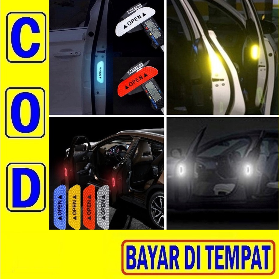 Jual KOM 7H Stiker Pintu Mobil 1 Pc Nyala Lampu Sticker Reflector Open