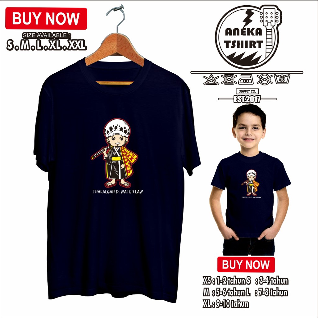 Jual Kaos Baju Anime One Piece Trafalgar D Water Law Chibi Kaos Anime