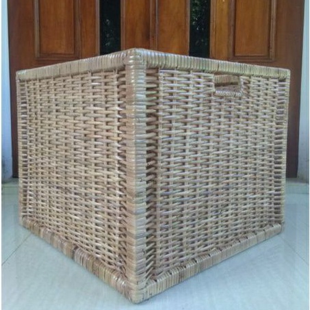 Jual Keranjang Rotan Persegi Kotak Laci Kayu Penyimpanan Laundry Barang