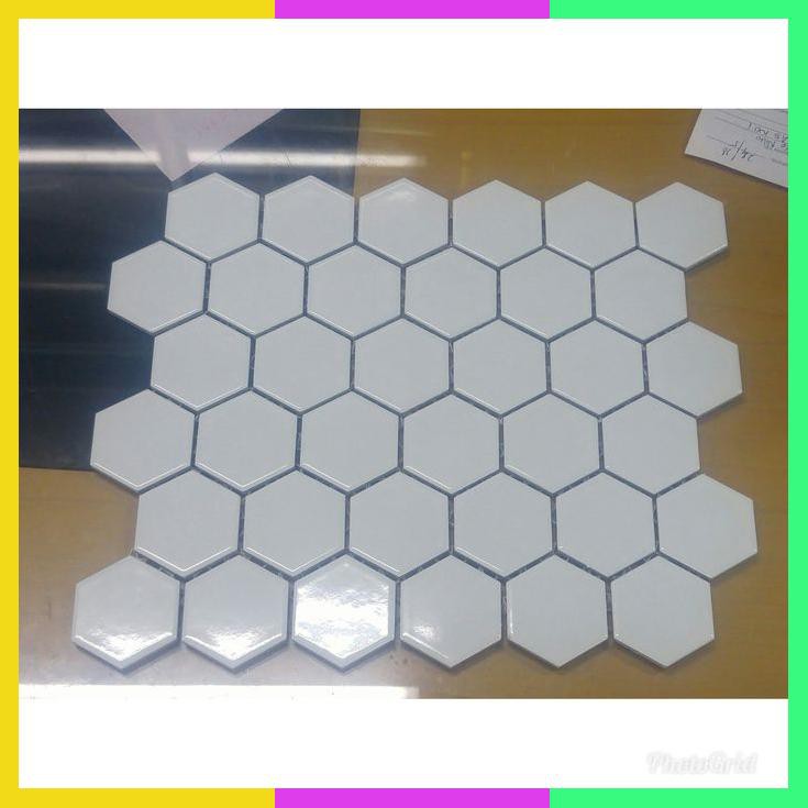 Jual Keramik Mozaik Hexagonal Glossy Shopee Indonesia