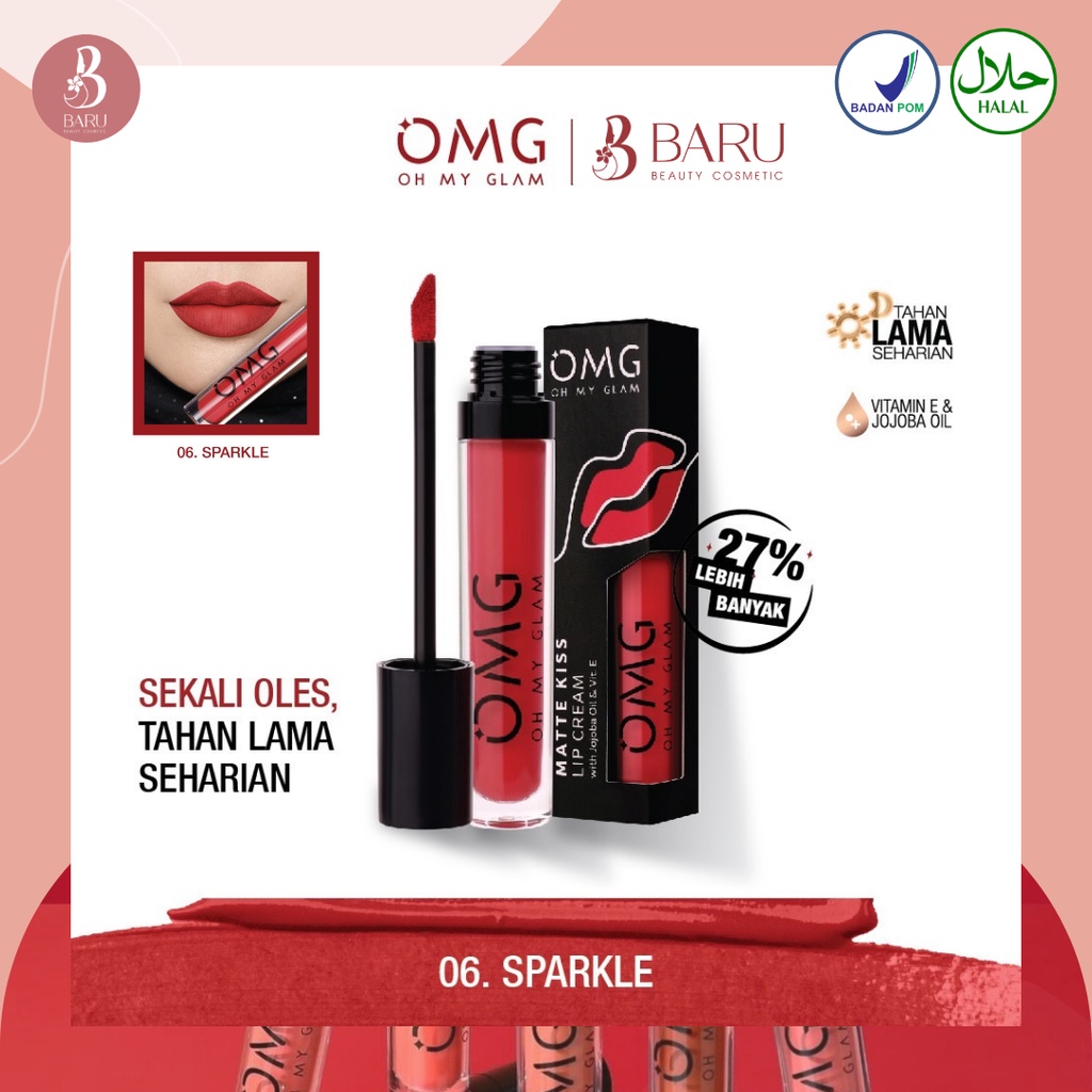 Jual Omg Oh My Glam Matte Kiss Lip Ceam Perona Bibir Kosmetik Bibir