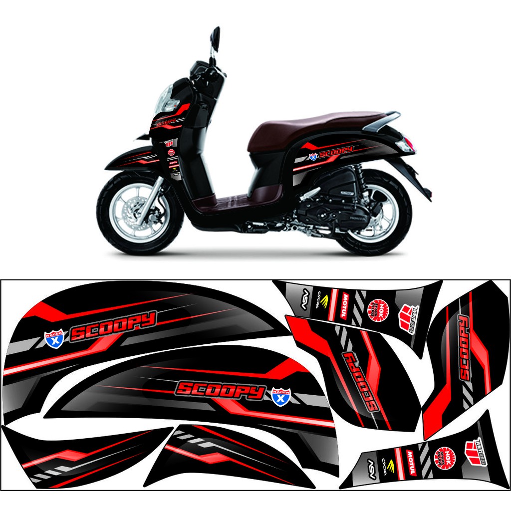 Jual Sticker Variasi Striping Motif All Honda Scoopy Thailook Racing