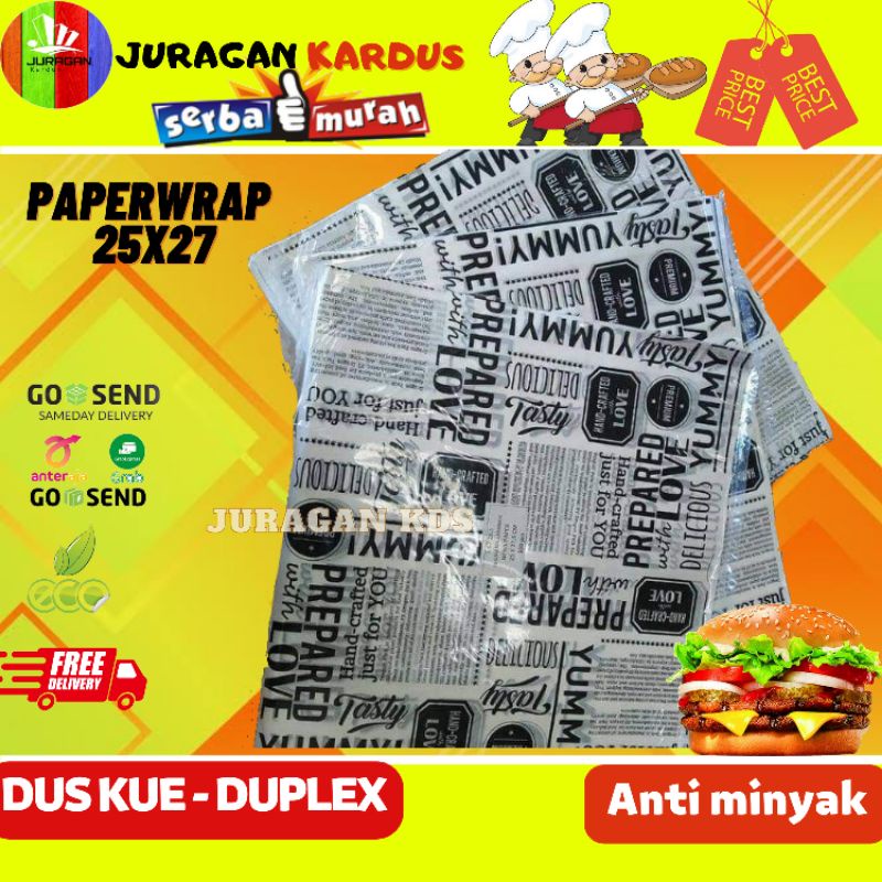 Jual Kertas Kfc Motif X Pcs Kertas Burger Kertas Nasi Laminasi