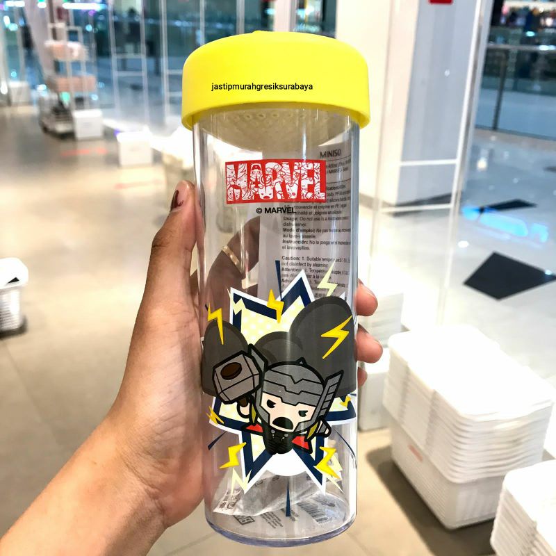 Jual MARVEL WATER BOTTLE 450 ML MINISO BOTOL MINUM MARVEL CAPTAIN