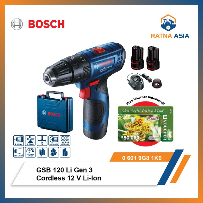 Jual Mesin Bor Cordless Impact Drill Bosch GSB 120 LI GSB 120 LI