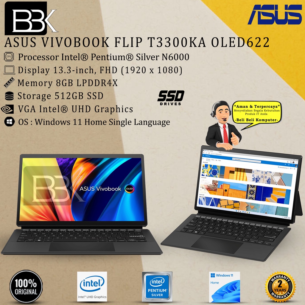 Jual Asus Vivobook Flip T Ka Oled In N Gb Ssd W Yr