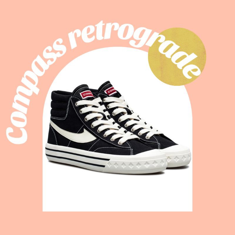 Jual COMPASS RETROGRADE HI BLACK WHITE Shopee Indonesia