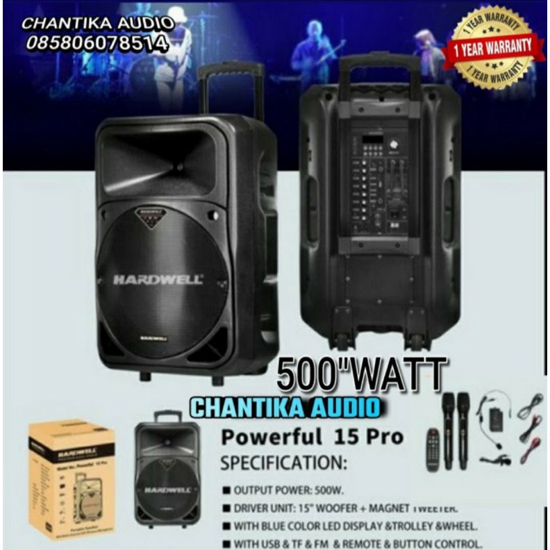 Jual Speaker Portable Meeting 15 Inch Aktif HARDWELL POWERFUL 15 PRO