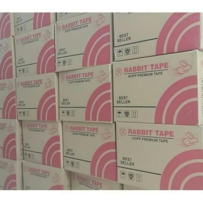 Jual Lakban Rabbit Tape 45mm X 100 Yard Kualitas Ok Dus Shopee