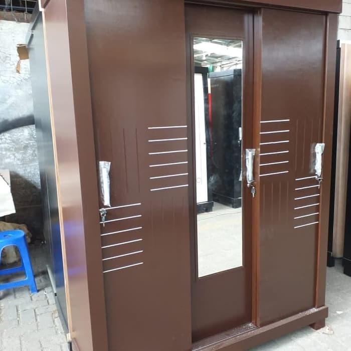 Jual Utari Lemari Pakaian Sliding Pintu Kayu Cokelat Blockteak Ml