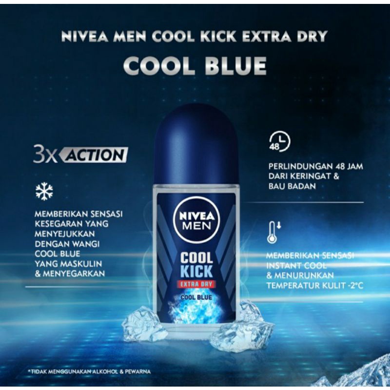 Jual Nivea Men Cool Kick Roll On Ml Shopee Indonesia