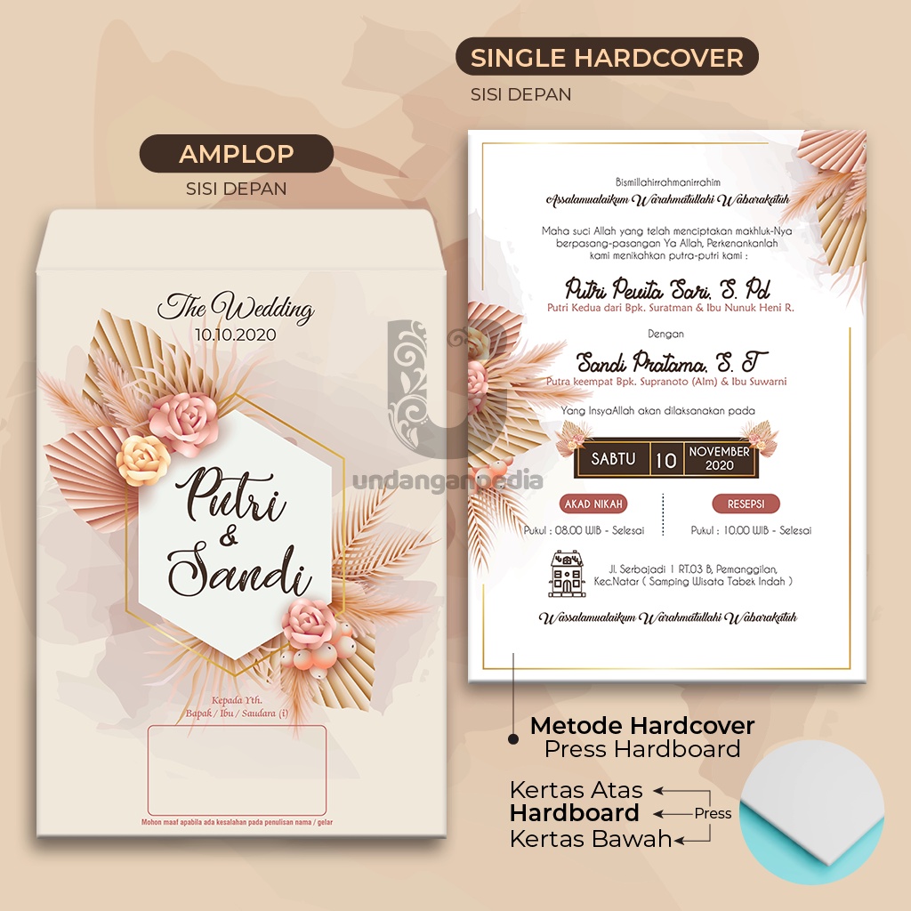 Jual HARDCOVER AMPLOP FREE WEBSITE INVITATION UNDANGAN PERNIKAHAN