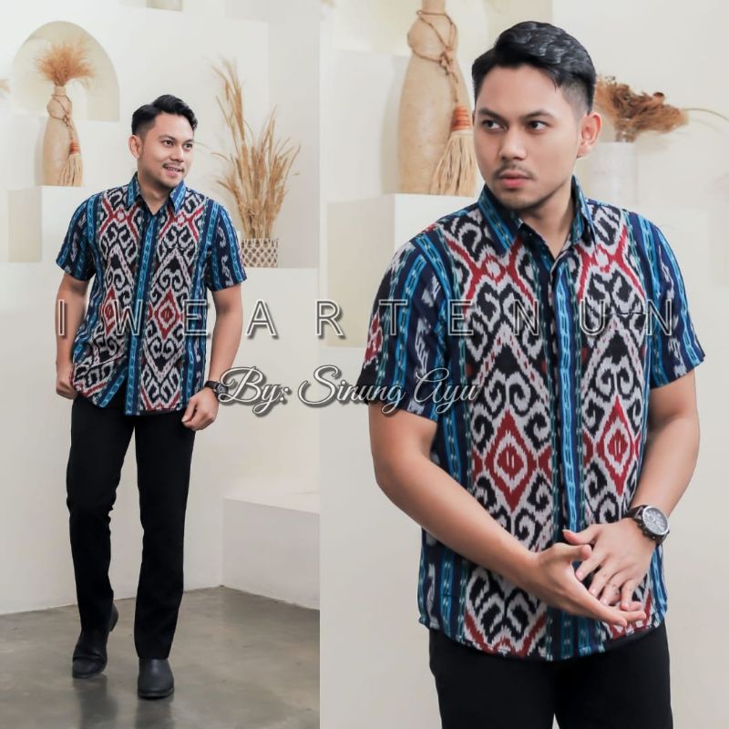 Jual KEMEJA TENUN IKAT JEPARA MOTIF TURKISH Shopee Indonesia