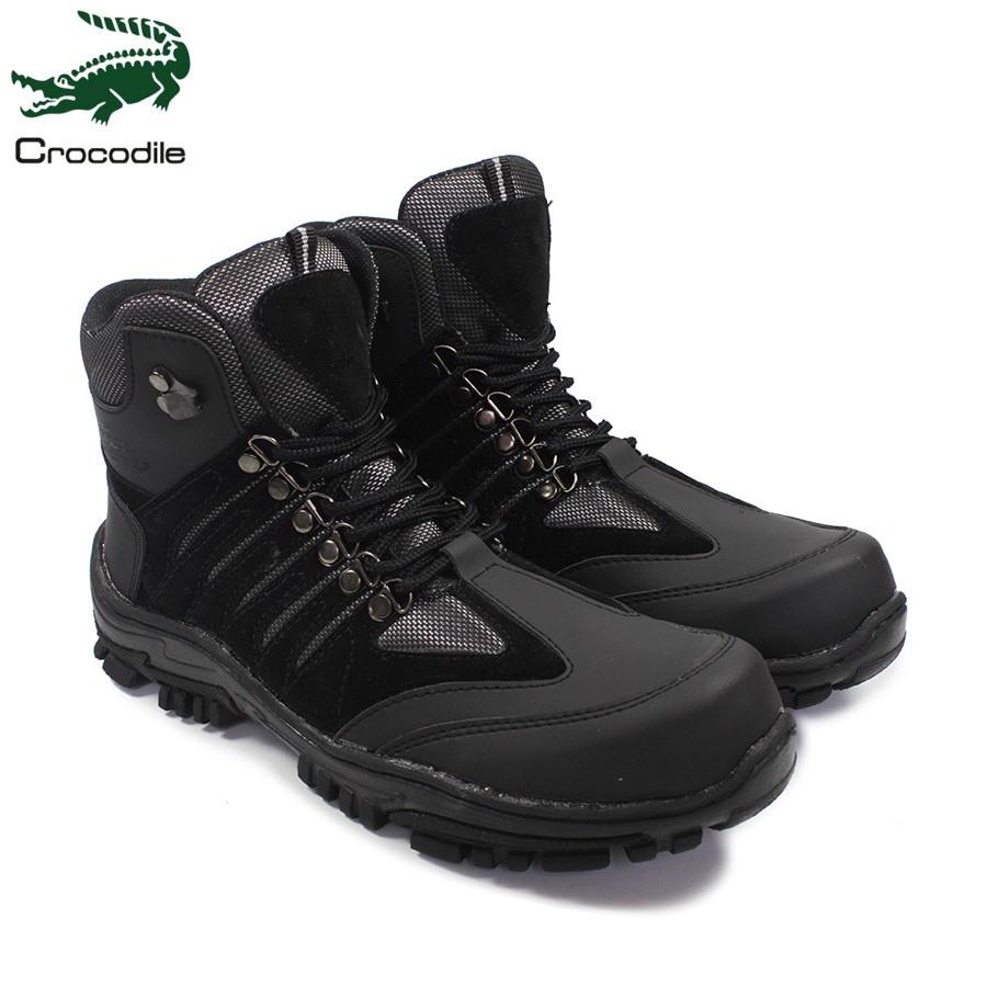 Jual Sepatu Pria Crocodile Hauler Hitam Safety Ujung Besi Boots Suede