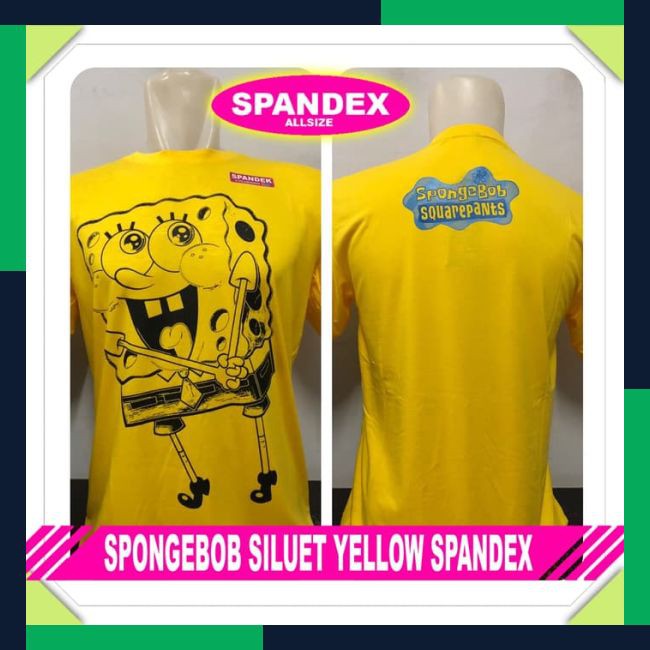 Jual Baru KAOS BAJU TSHIRTS ANIME KARTUN SPONGEBOB SILUET YELLOW