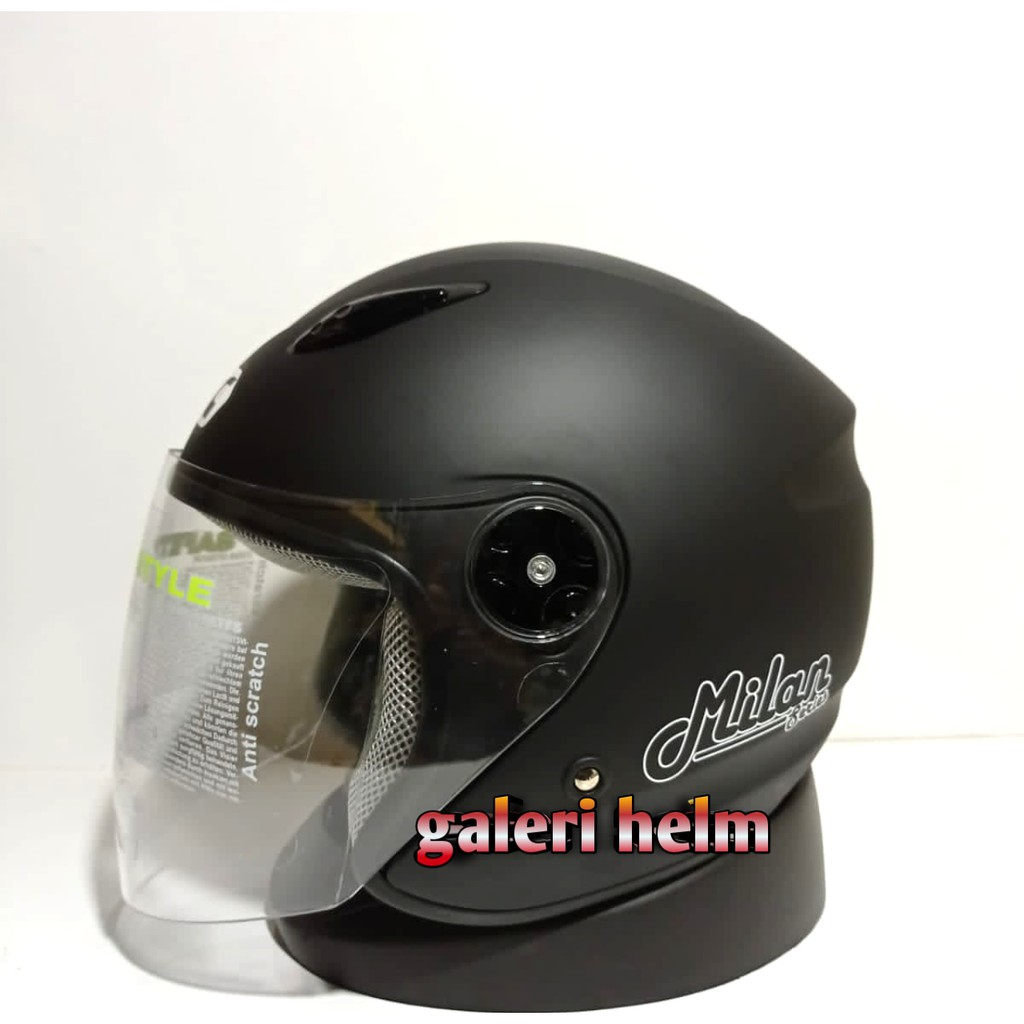 Jual HELM BMC MILAN POLOS HALF FACE BLACK DOFT Shopee Indonesia