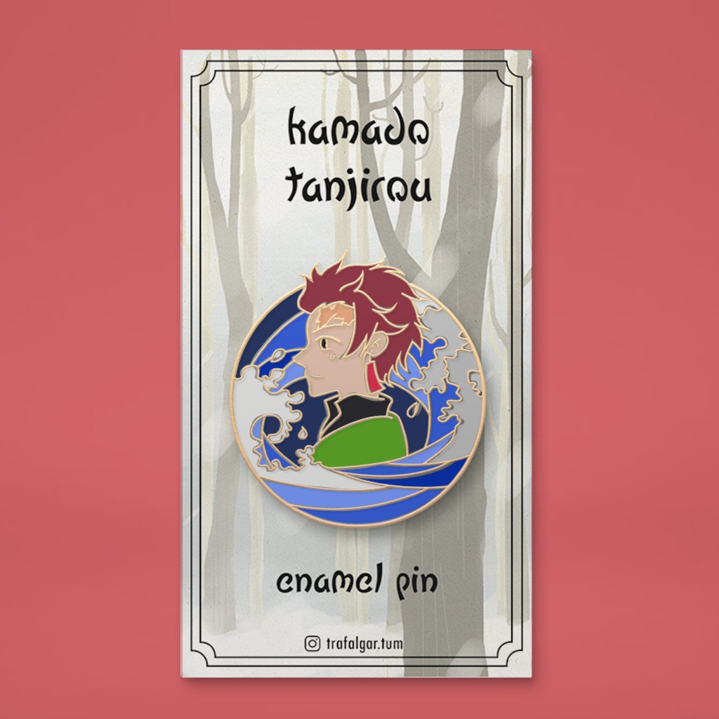 Jual Enamel Pin Anime Jepang Kamado Tanjirou Kimetsu No Yaiba Demon