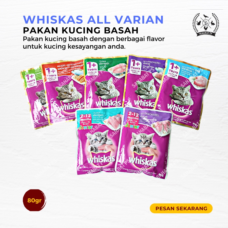 Jual Whiskas Pouch All Varian Sachet Wet Cat Food Makanan Kucing Basah