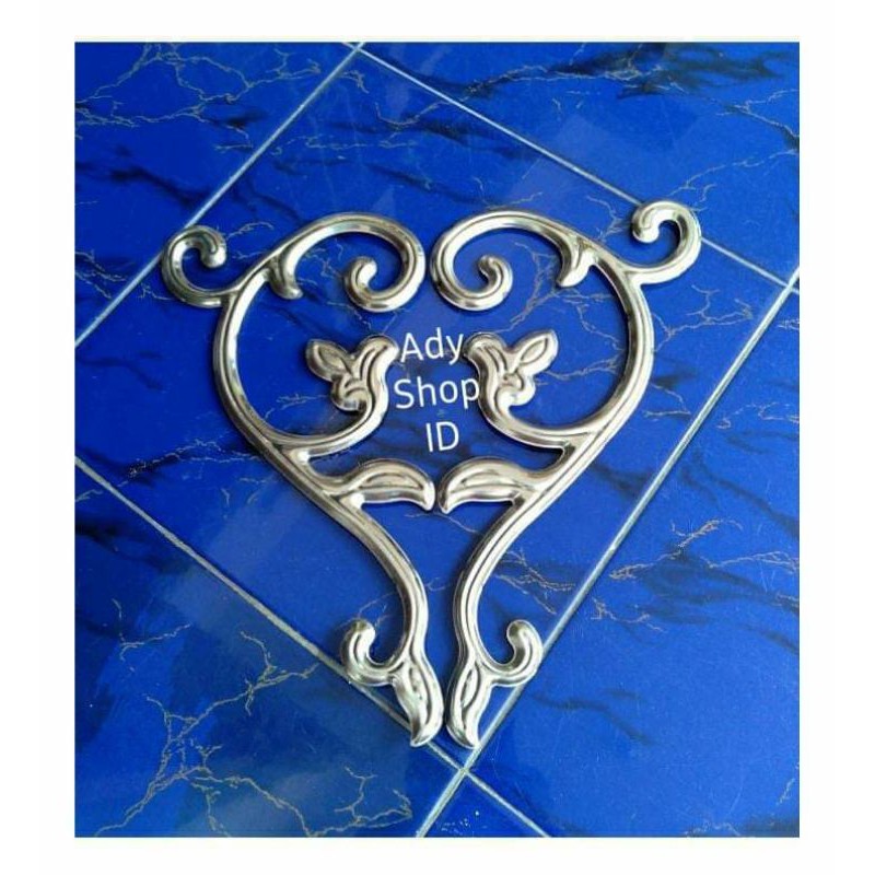 Jual Ornamen Pagar Stainless Aksesoris Sepasang Bunga Motif Dua Sisi