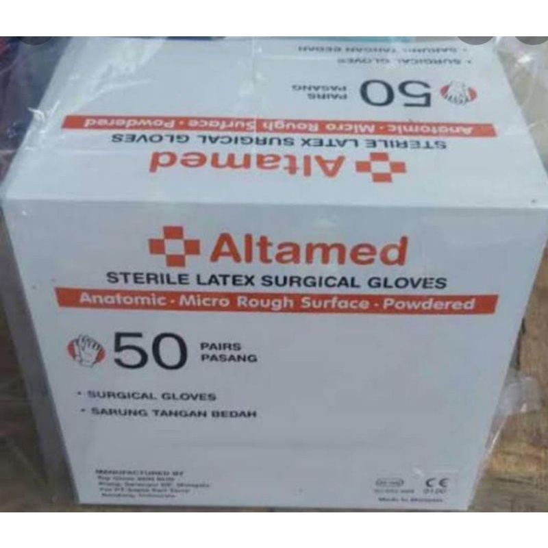 Jual Sarung Tangan Steril Sterile Latex Surgical Gloves Altamed 6 5 S D