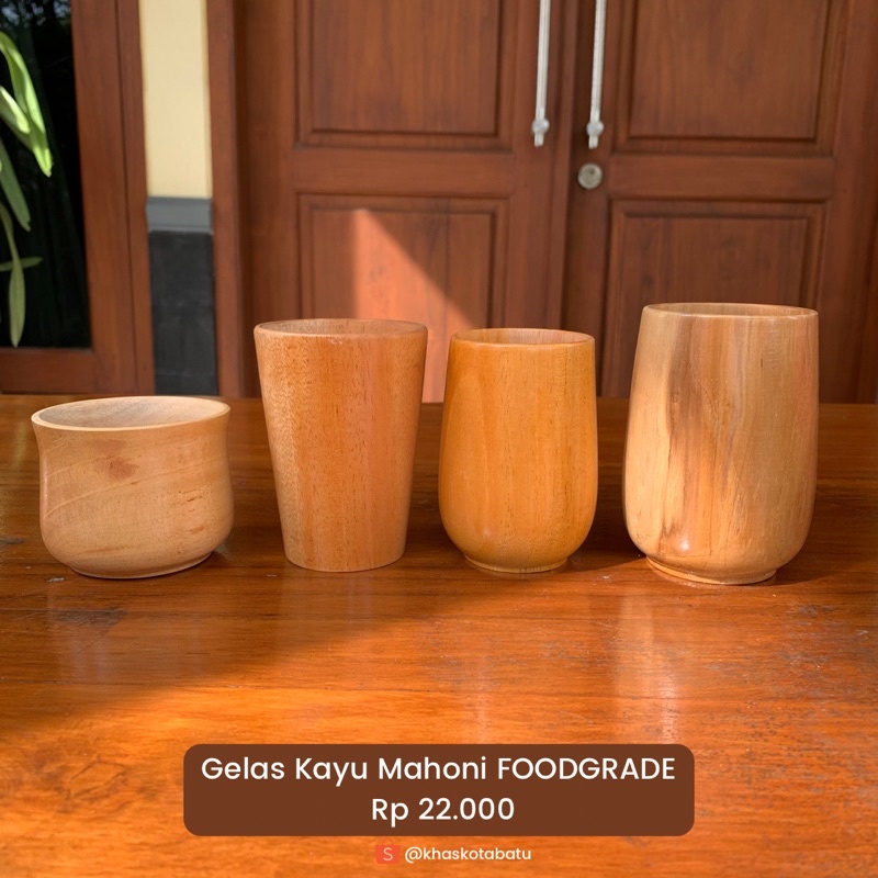 Jual Gelas Kayu Cm Gelas Aesthetic Kayu Mahoni Khas Kota Batu