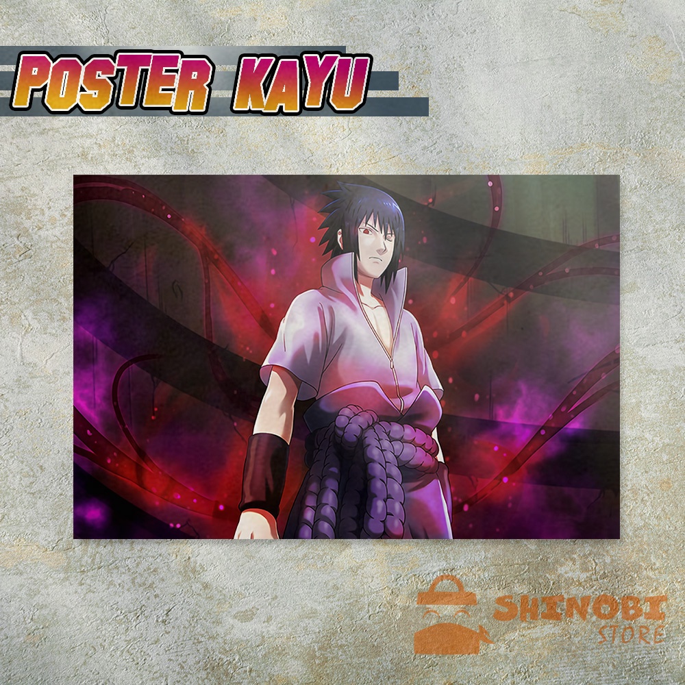 Jual SASUKE UCHIHA Poster Kayu Hiasan Dinding Anime NARUTO BORUTO