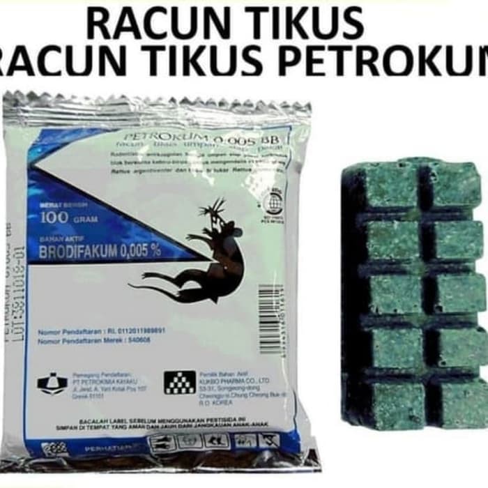 Jual Racun Tikus Mati Kering Rodentisida Petrokum 0 005 BB Brodifakum