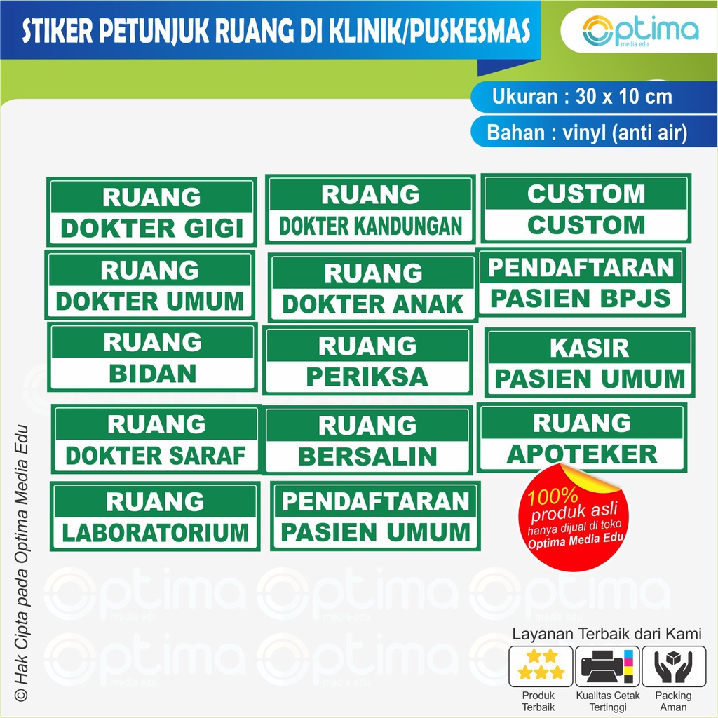 Jual Stiker Petunjuk Ruang Di Klinik Puskesmas Rumah Sakit Shopee