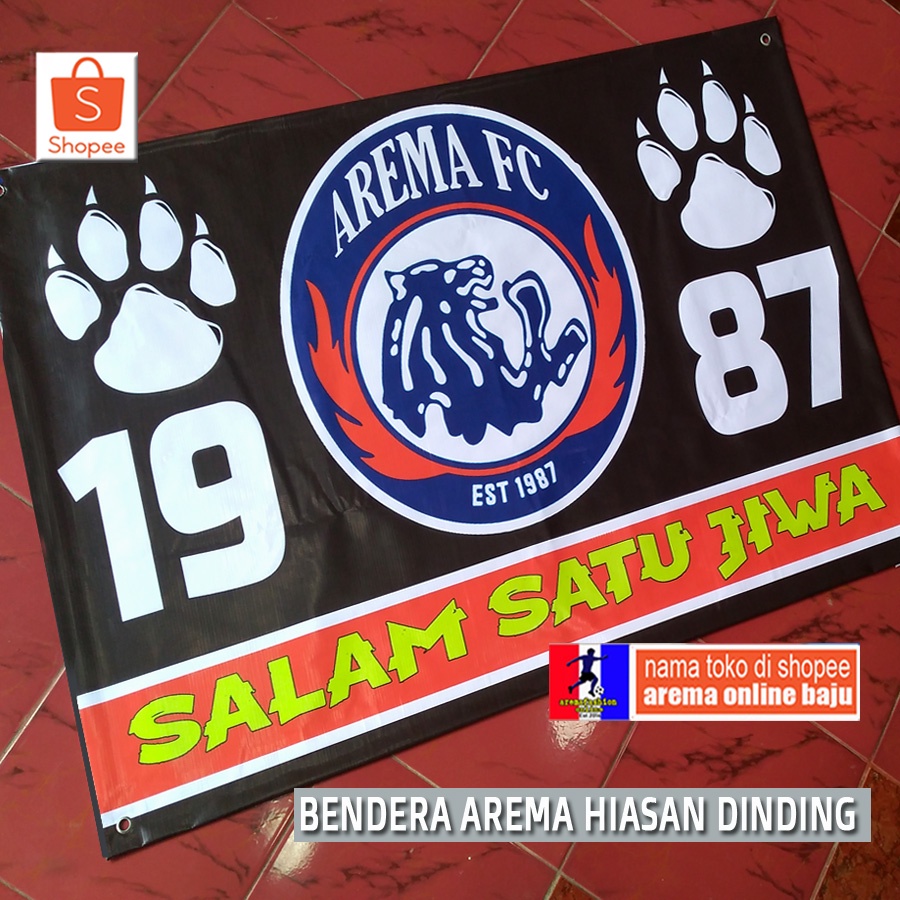 Jual BENDERA AREMA HIASAN DINDING TELAPAK SINGA 01 AREMA ONLINE BAJU