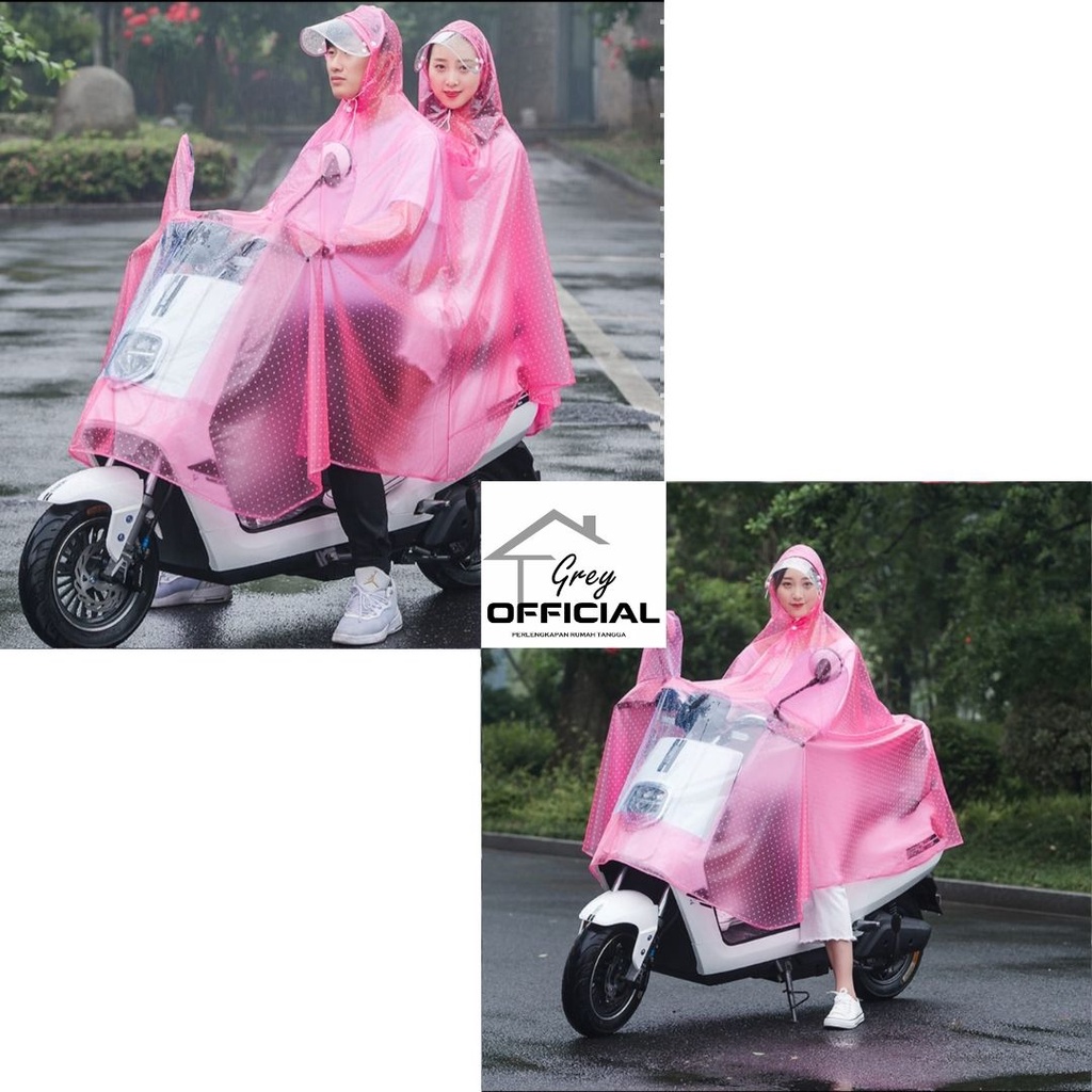 Jual XJ934 Jas Hujan Poncho Raincoat Mantel Dewasa 2 Kepala Jas