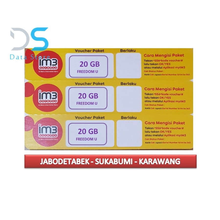 Jual Voucher Indosat Freedom U 20 GB Jabodetabek Shopee Indonesia