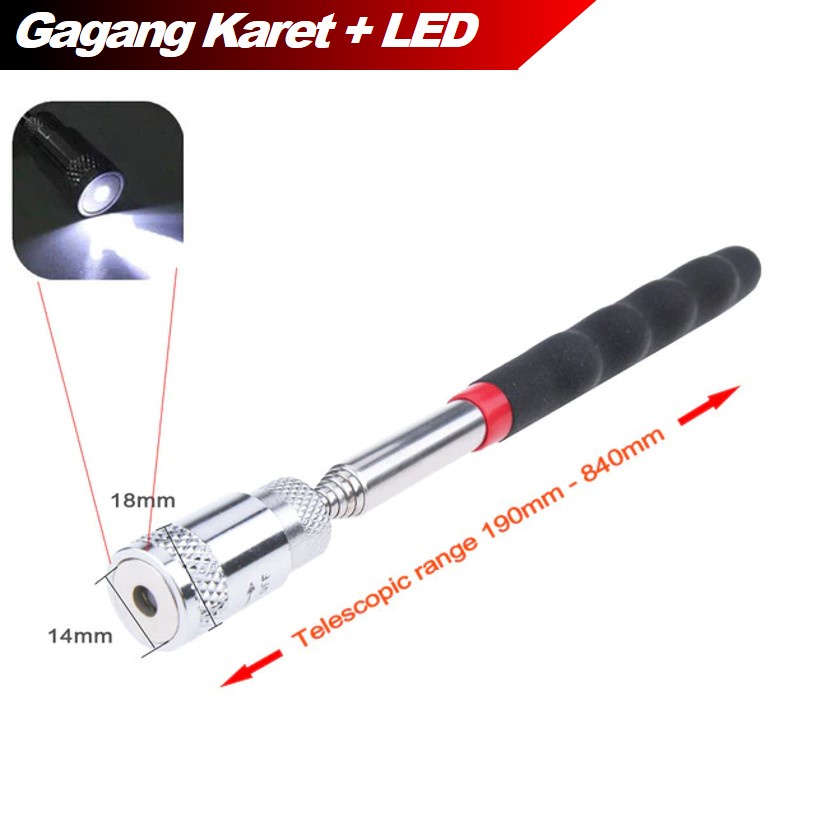 Jual Babyboz Tongkat Telescopic Magnet Pick Up Tool Dengan Lampu Led