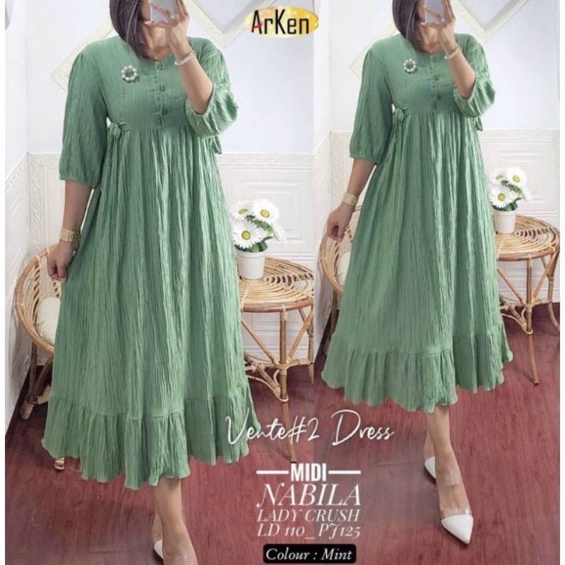 Jual Vente Dress Kringky Midi Label Madani Shopee Indonesia