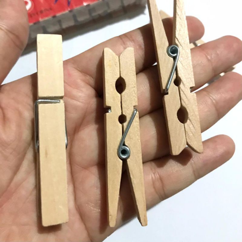 Jual Wooden Peg Clip Cm Isi Jepit Jemuran Kayu Shopee Indonesia