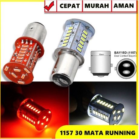 Jual Lampu LED Stop Lamp 1157 30 Mata KEDIP CEPAT Waterfall Running