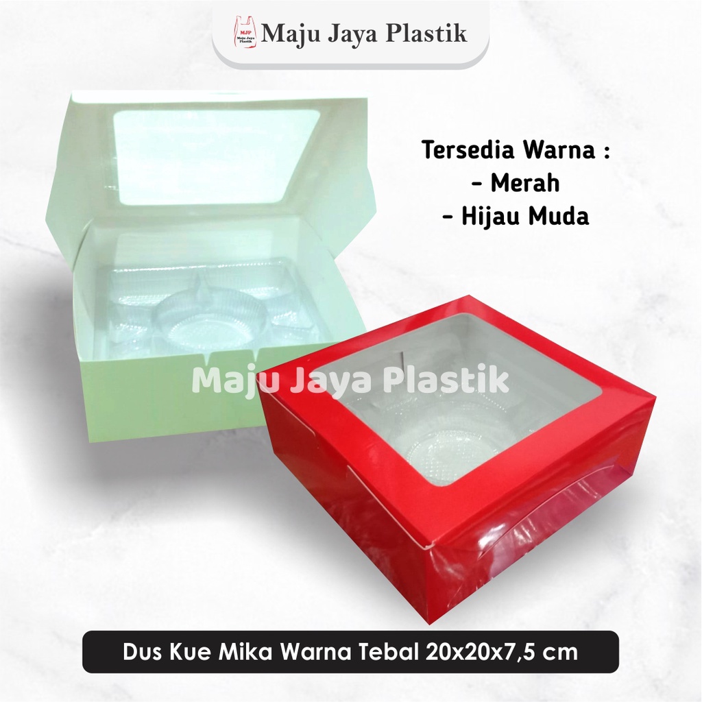 Jual Min 5pcs Box Mika 20x20x7 Cm 18x18x7 Cm Dus Kue Nasi Kotak