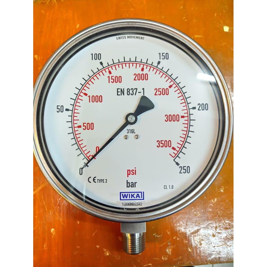 Jual Wika Pressure Gauge Range Bar Nd Scale Psi Limited