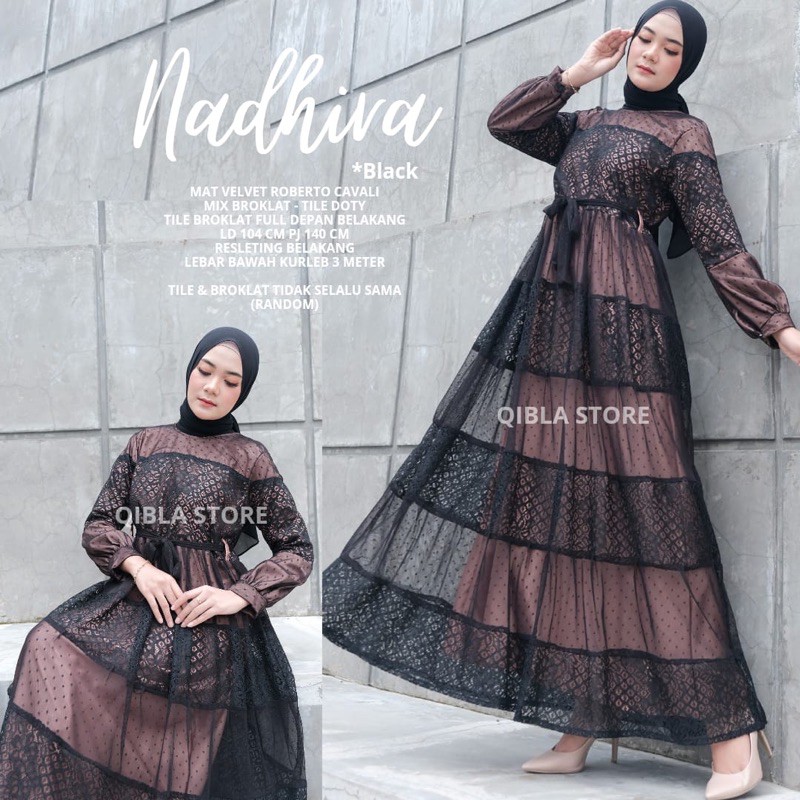 Jual Gamis Brukat Pesta Terbaru Nadira Model Baju Gamis Full Brukat