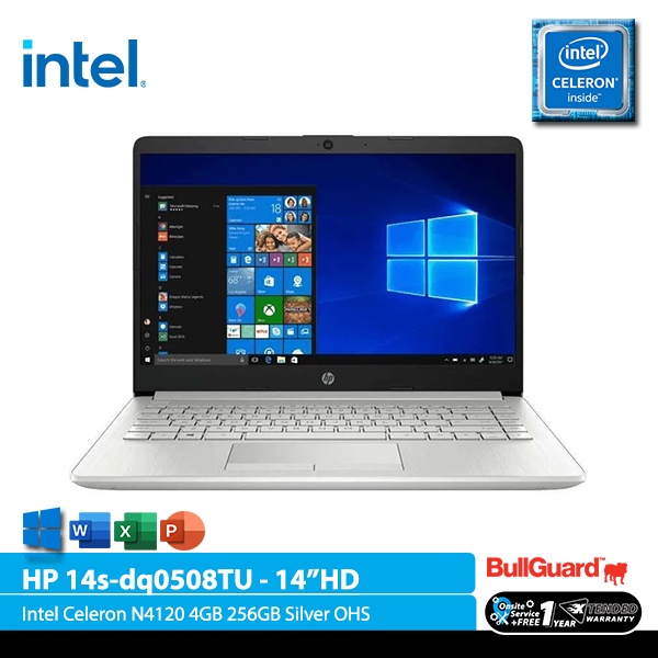 Jual HP Laptop 14s Dq0508TU 14 HD Intel Celeron N4120 4G 256GB Silver