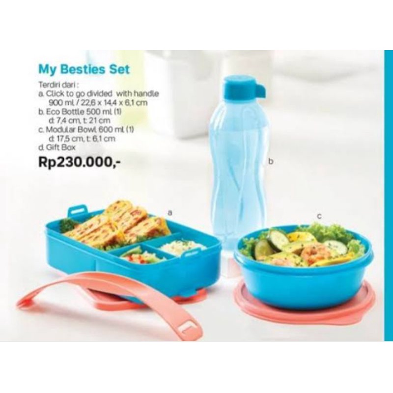 Jual Besties Set Tupperware Set Tempat Makan Botol Minum Dan Rantang