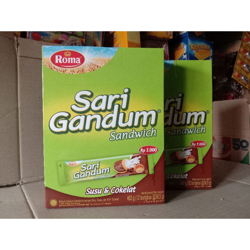 Jual Roma Sandwitch Sari Gandum Cokelat Box Isi Pcs Shopee Indonesia