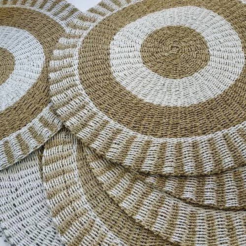 Jual Karpet Anyaman Bulat Rug Seagrass Mendong Ukuran Diameter 100cm