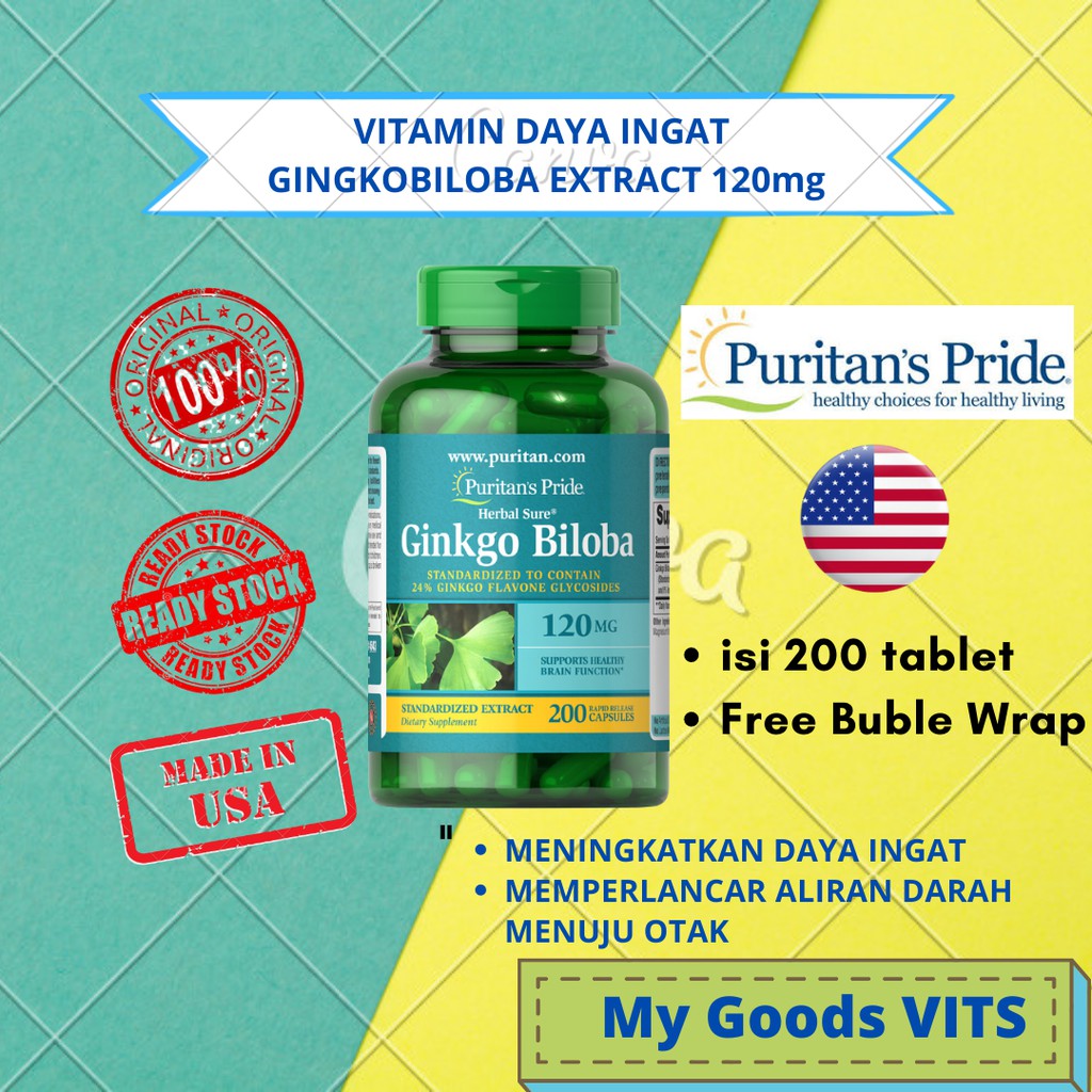 Jual Puritan Pride Ginkgo Biloba Standardized Extract Mg Isi