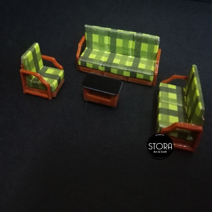 Jual Maket Sofa Tamu Miniatur Sofa Set Kursi Keluarga Skala