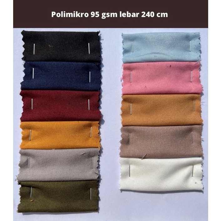 Jual Kain Katun Polymicro Polos 95 GSM Lebar 240cm Kain Bahan Sprei