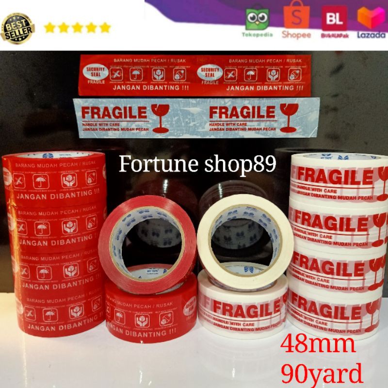 Jual LAKBAN FRAGILE LAKBAN JANGAN DIBANTING 2 48MM X 90 YARD