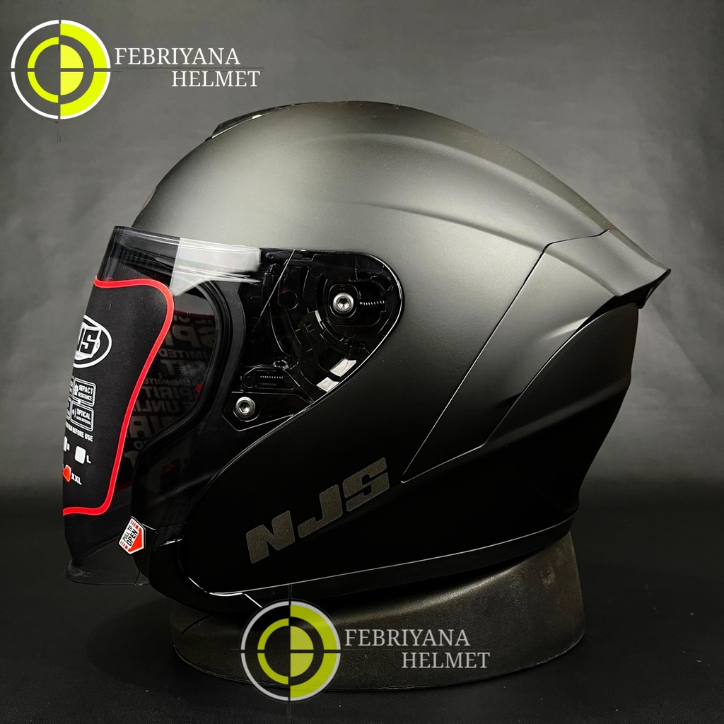 Jual HELM NJS KAIROZ BLACK DOFF HALF FACE NJS Shopee Indonesia